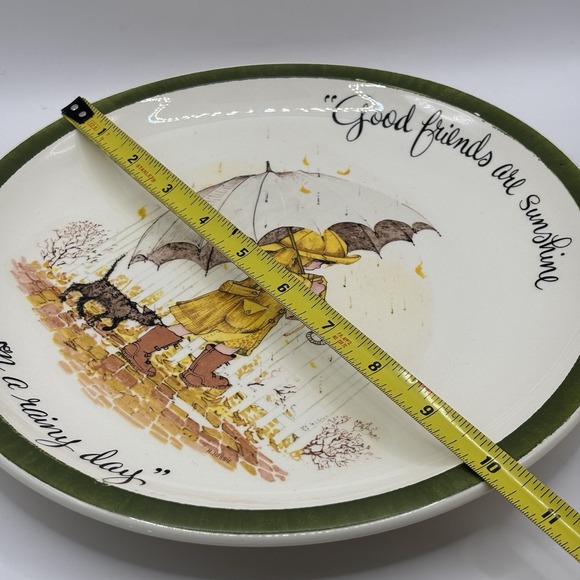 Holly Hobbie Collector Plate Vtg 1970s Good Friends Are Sunshine On A Rainy Day - Picture 8 of 8